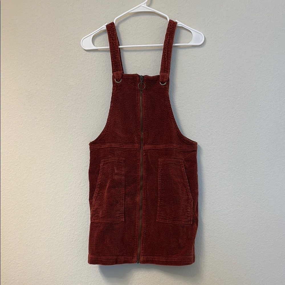 Wild Fable Rust Corduroy Overall Dress